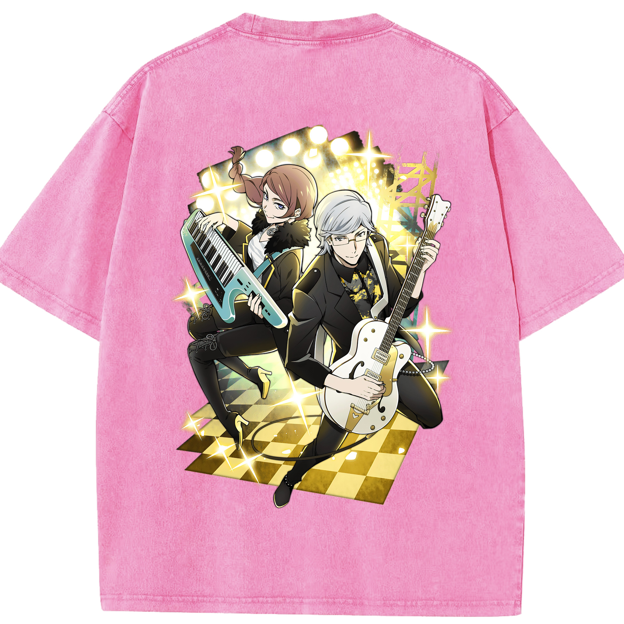 （画像用） 文豪ストレイドッグス Bungo Stray Dogs 綿100% ヴィンテージ風 半袖Tシャツ（背面プリント）